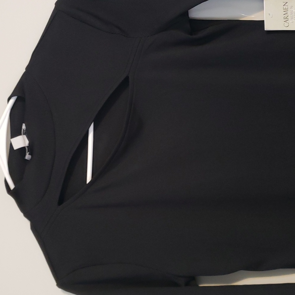 Carmen Marc Valvo black long sleeve shirt - Picture 15 of 16